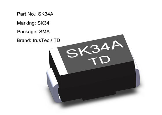 Komponenty elektroniczne SMD Dioda Schottky'ego Barrier 3.0a 40V SS34A SK34A Dioda SMA